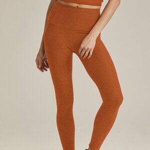 Spacedye Caught In The Midi High Waisted Legging - Warm Clay Heather, Small